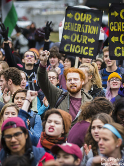 Young people protesting