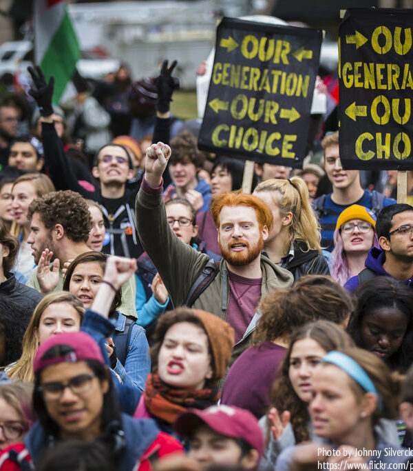 Young people protesting