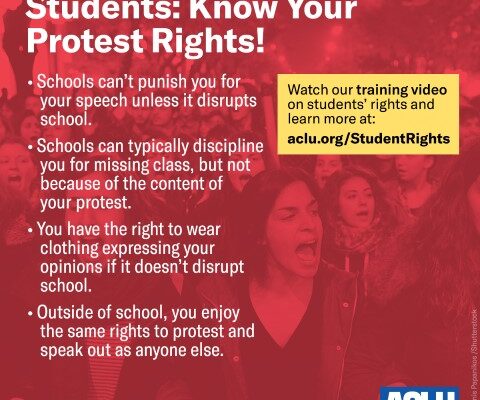 Graphic of Know Your Rights Information for Student Protesters