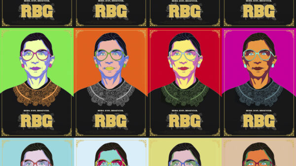 Andy Warhol Style collage of RBG documentary posters