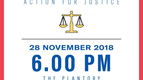 Flyer for Act for Justice Event