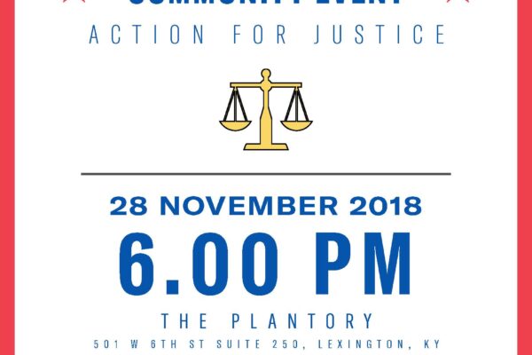 Flyer for Act for Justice Event
