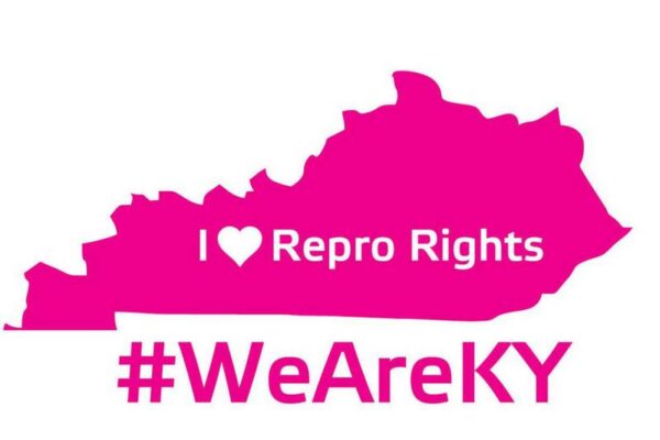 State of KY outline with I Love Repro Rights in the middle
