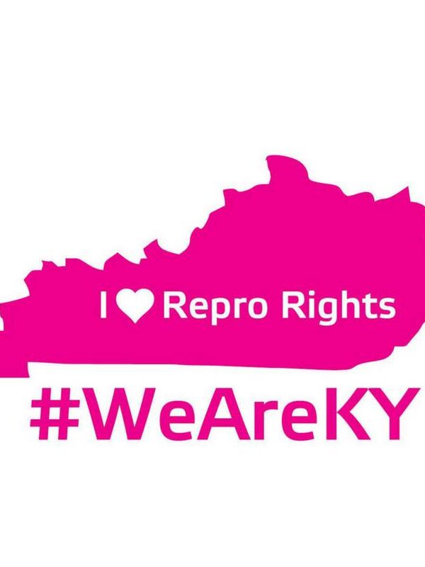 State of KY outline with I Love Repro Rights in the middle