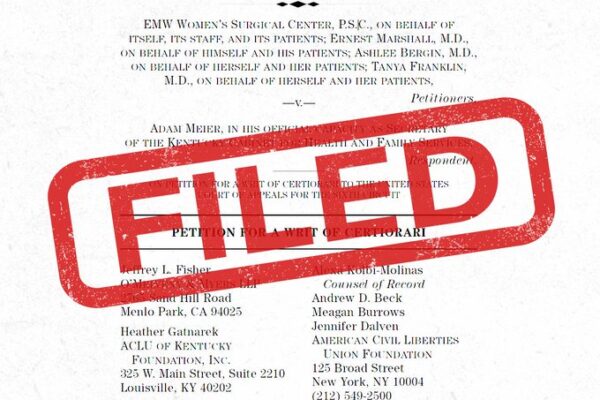 narrated ultrasound filing with SCOTUS with Filed stamp on legal document