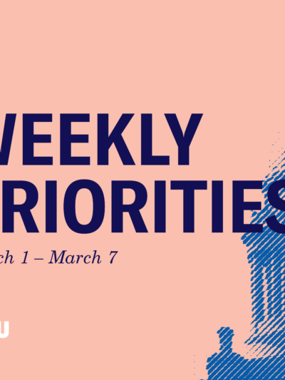 Weekly Priorities March 1 to 7