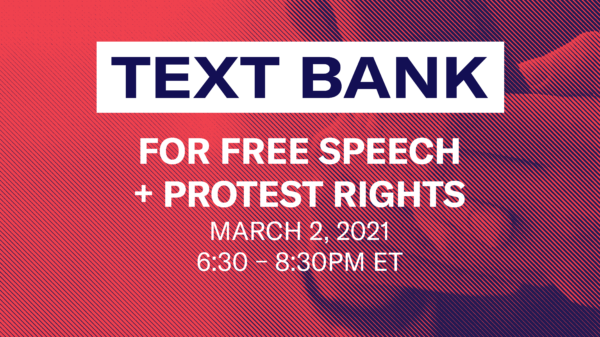 Text Bank for Free Speech Event Graphic