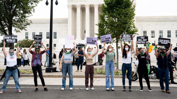 Women protesting abortion bans.