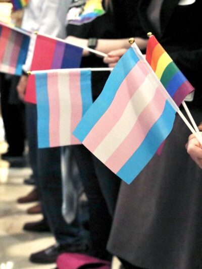 Trans Pride Flags in KY Capitol Rotunda