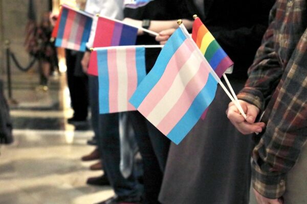 Trans Pride Flags in KY Capitol Rotunda