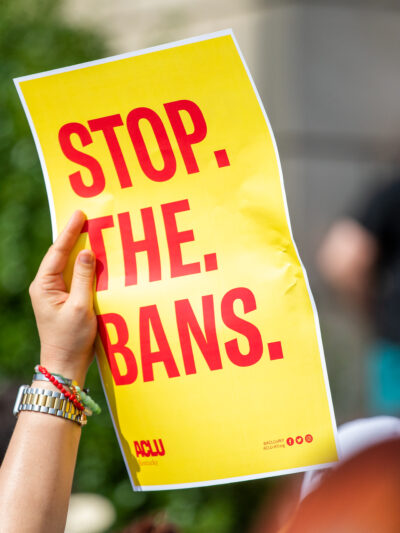 Stop The Bans Protest Sign Photo
