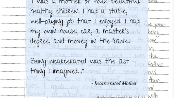 letter from an incarcerated mother- as written in the text of the article