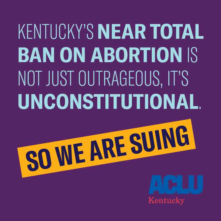 Graphic that says we are suing to block 6-week abortion ban