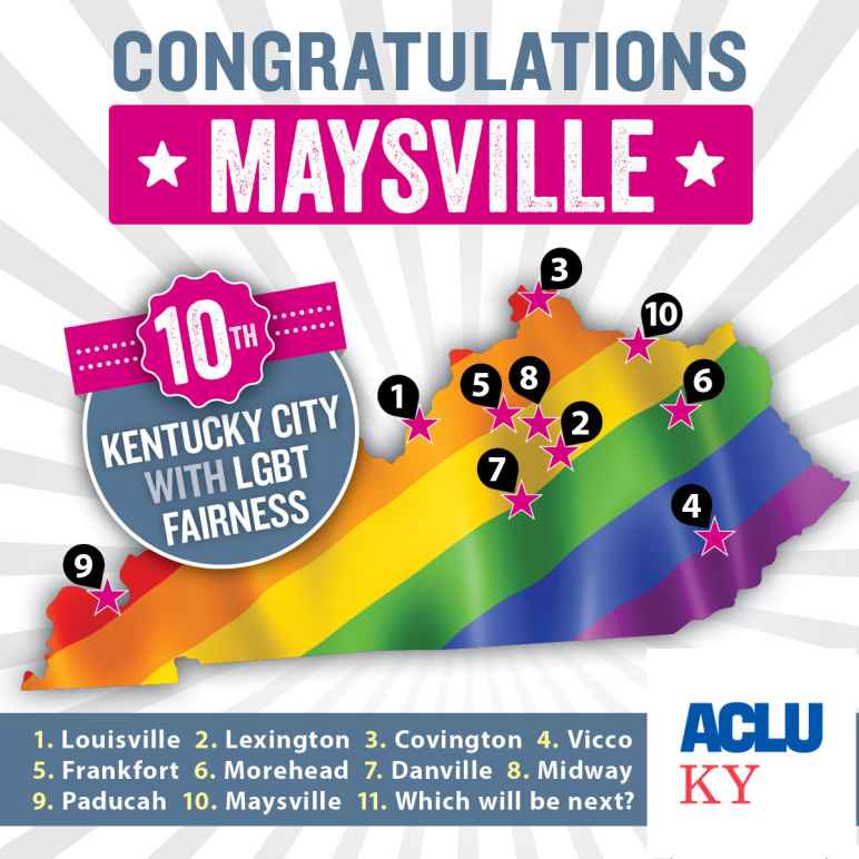 Maysville KY becomes 10th city with LGBT Fairness protections 