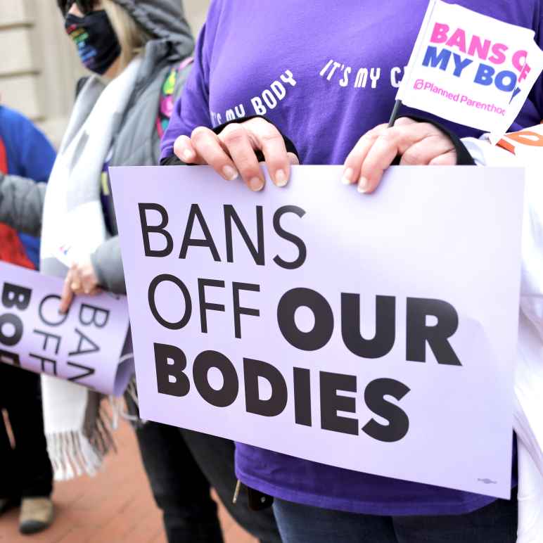 Bans Off Our Body Placard at Capitol