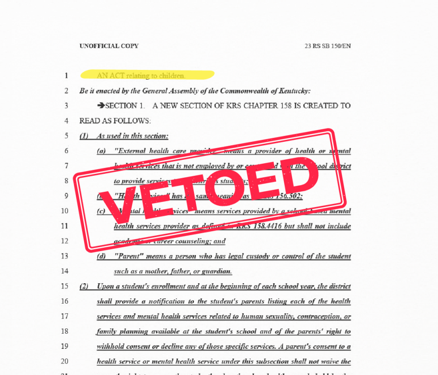 SB 150 VETOED