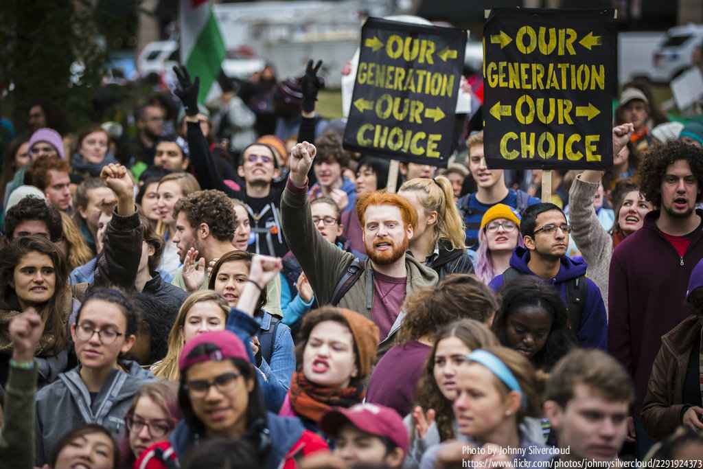 Young people protesting 