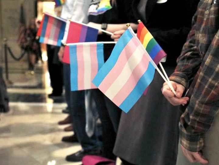 Trans Pride Flags in KY Capitol Rotunda