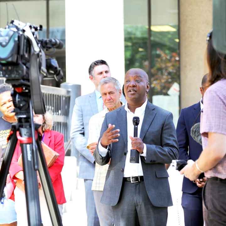 Kungu Njuguna at Hall of Justice Press Conference