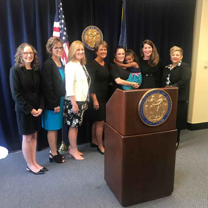 Pregnant Workers Act bill sponsors and Officer Lyndi Trischler