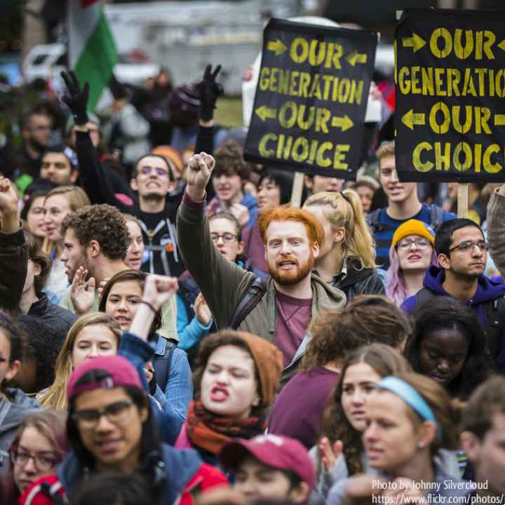 Young people protesting 