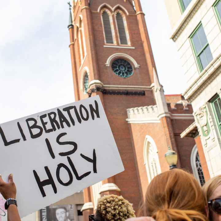 Liberation is Holy Photo from Dobbs Decision Day Protests in Louisville 2022