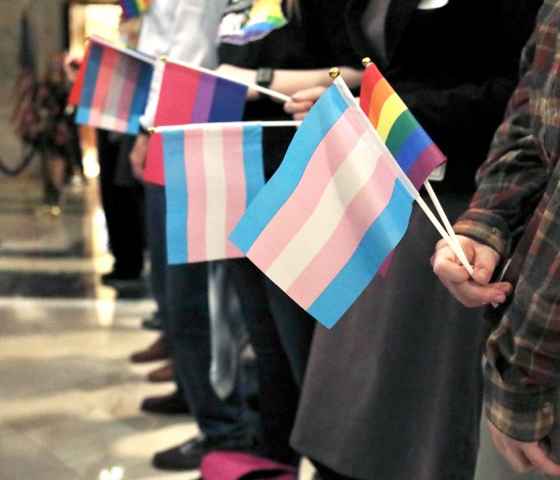 Trans Pride Flags in KY Capitol Rotunda